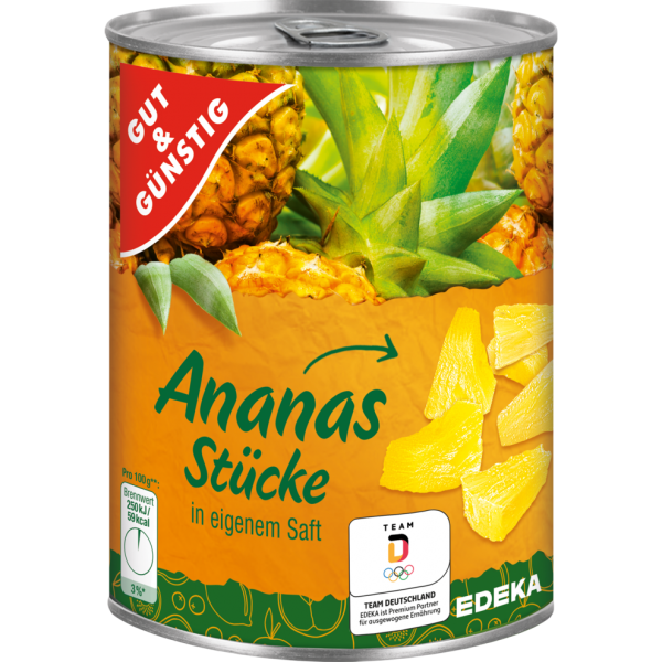 Компот Ananas stucke 565гр 1х*12ш G&G Safe trade Герман
